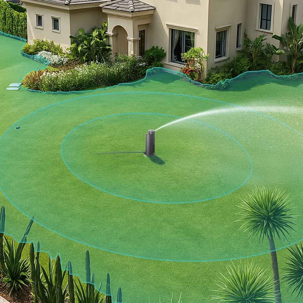 Intelligenter Aiper IrriSense Rasensprenger mit vollständiger Abdeckung