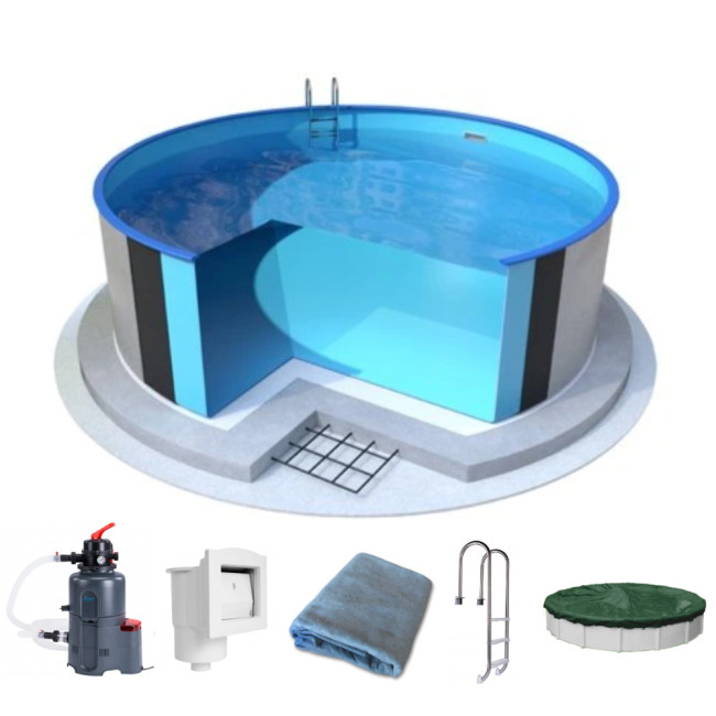 Piscina enterrada circular Ibiza 3,6 x 1,2 m kit completo
