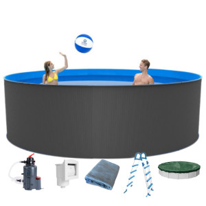 Stahlpool Grey Plus 360 x 120 cm