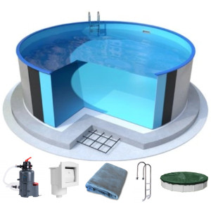 Pool Eingelassener runder Ibiza 3,6 x 1,2 m Komplettset