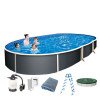 Azuro Plus Ovalpool Graphit 5,5 x 3,7 x 1,2 m