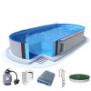 Ovales eingelassenes Schwimmbecken Ibiza 3,20 x 6,00 x 1,50 m Komplettset