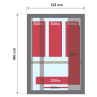 Zeichnung Vorderseite Infrarotsauna Apollon 2/3 Plätze