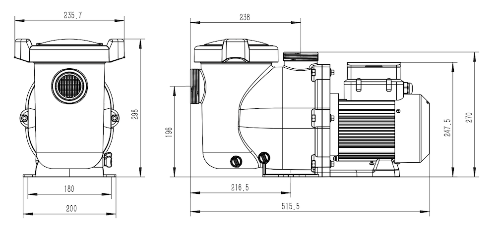 Poolex Onduline Filterpumpe Abmessungen