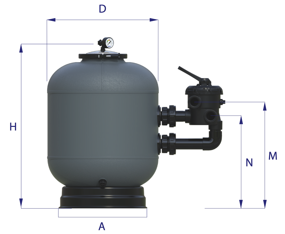 Filtro Galactic Lateral AstralPool dimensiones