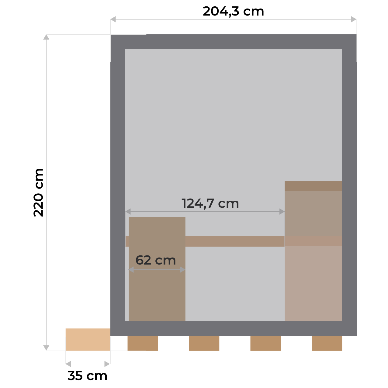 Sauna Nova Grundriss Seitenansicht