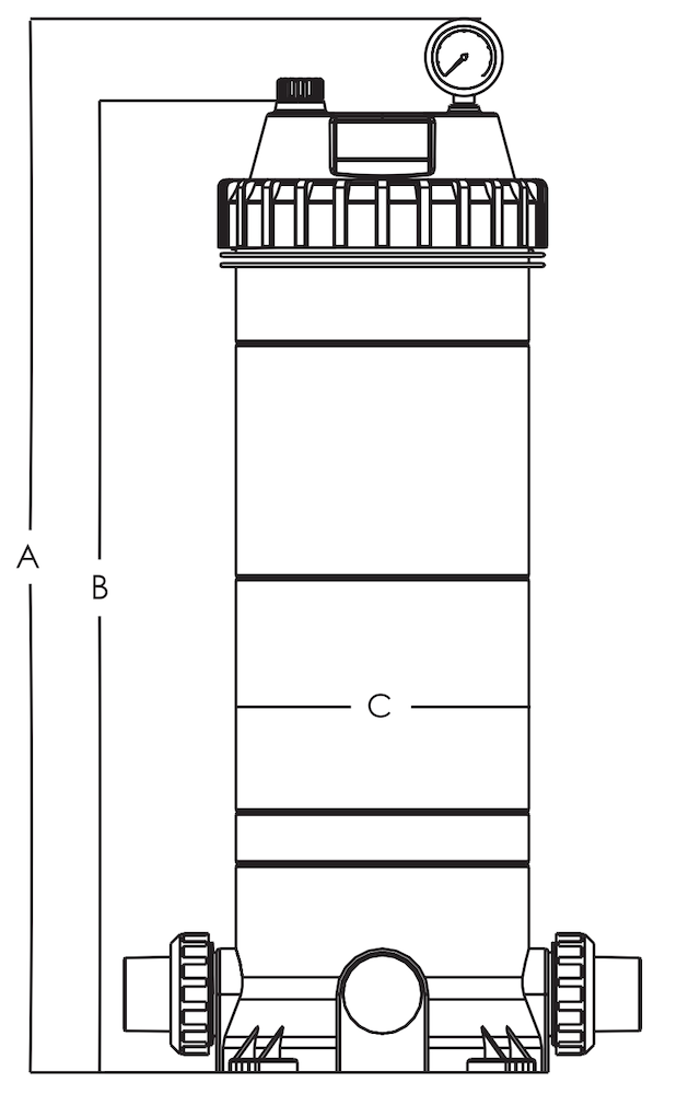 Abmessungen des Netflux-Filters