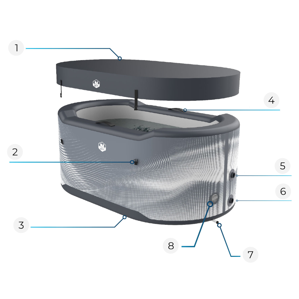 Baño de hielo NetSpa Järvi componentes