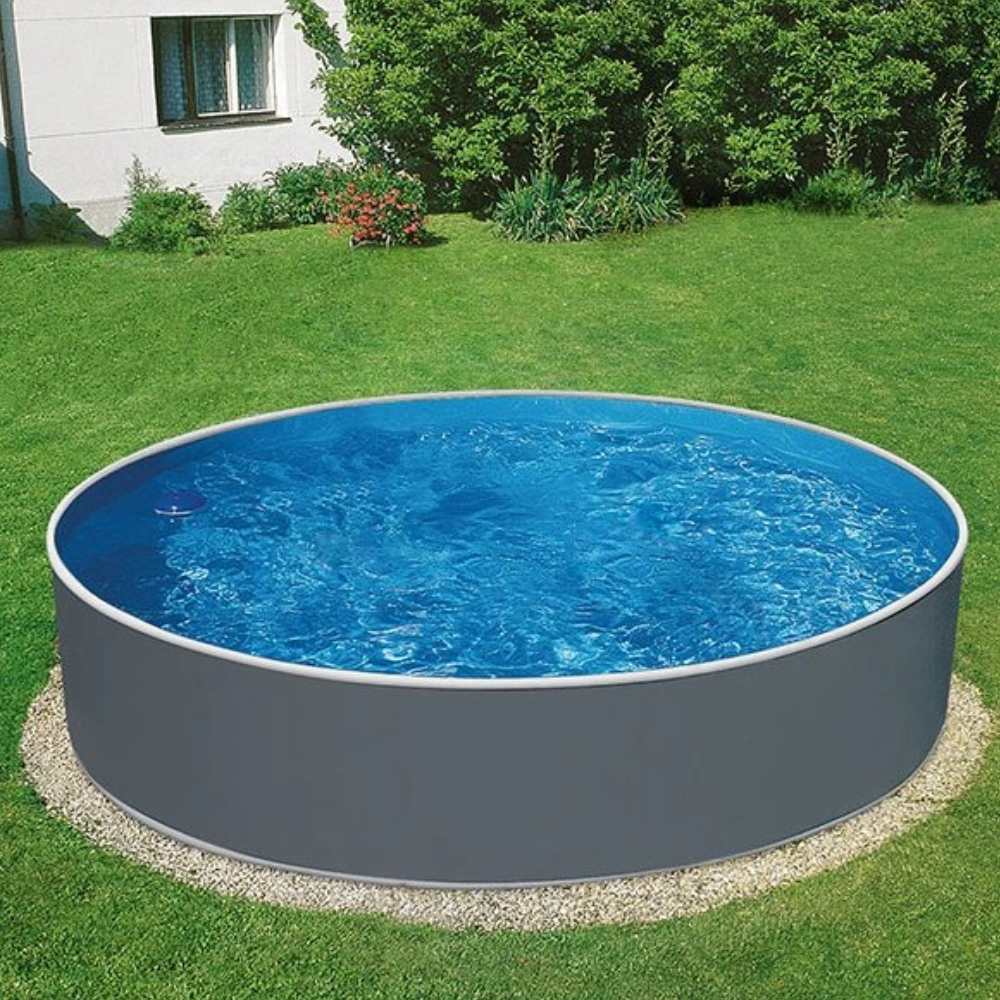 Stahlpool Grey Plus 360 x 120 cm für Gärten