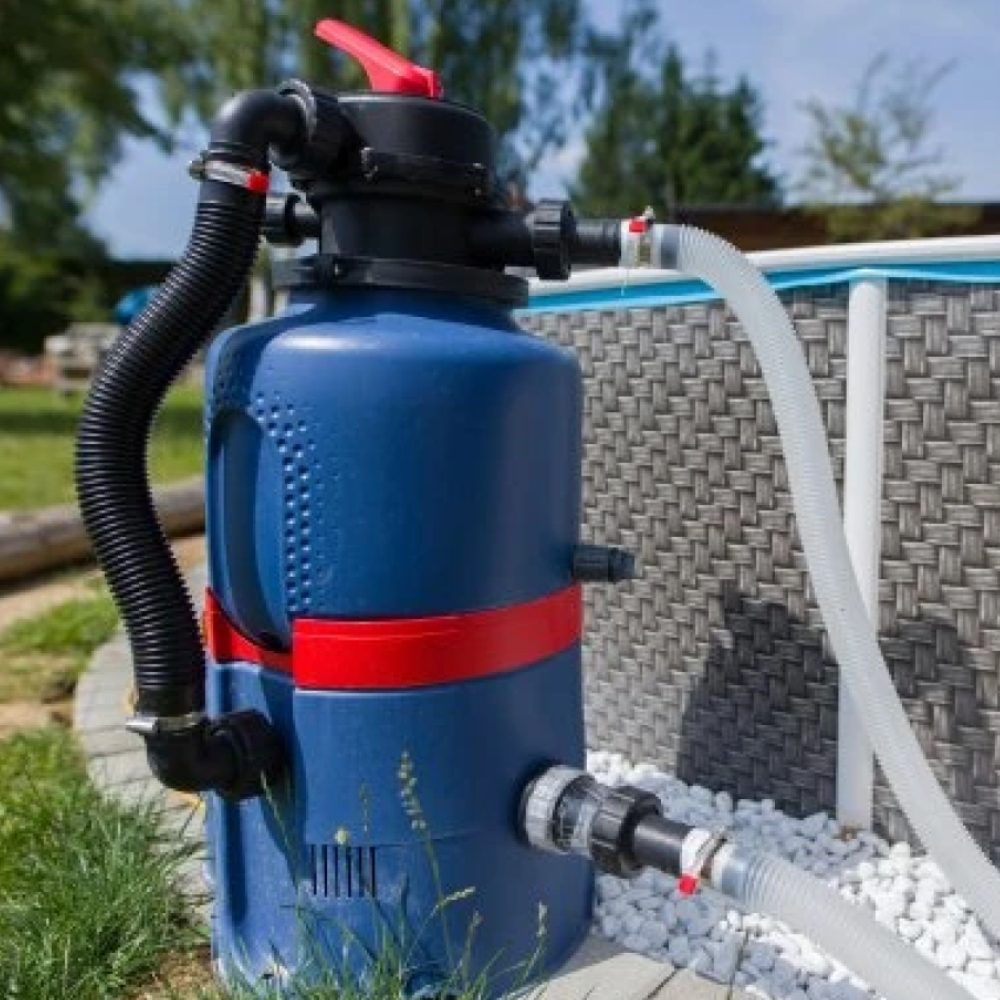 Stahlpool Grey Plus 360 x 120 cm mit Filteranlage