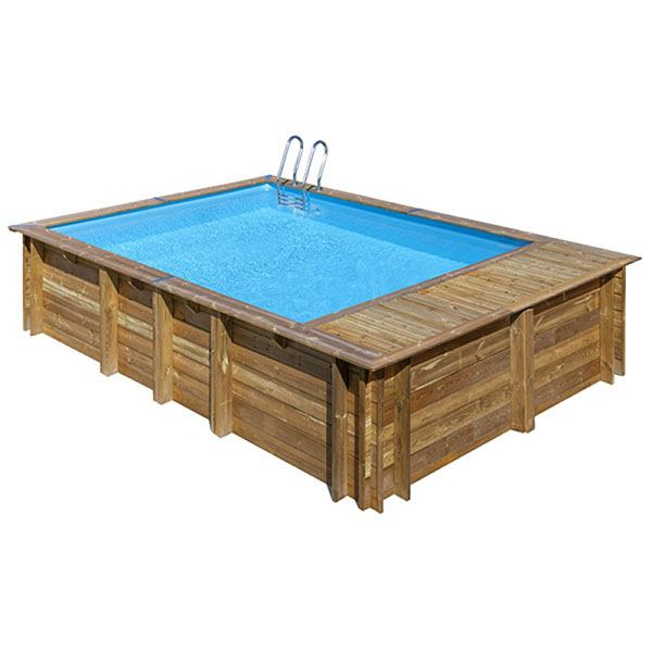 Piscina de madera en forma rectangular modelo Evora Plus