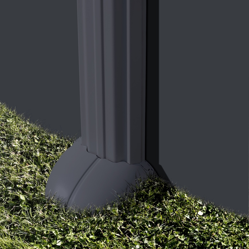 Anthrazitfarbener ovaler Pool Gre mit Stahlprofilen