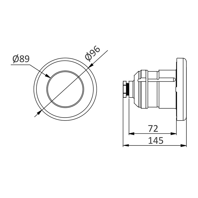 LumiPlus Essential Mini LED-Strahler Durchführung Abmessungen