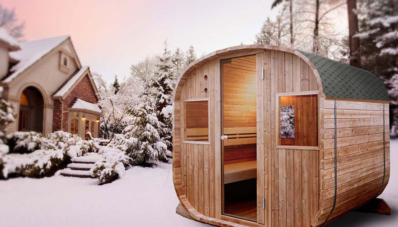 Sauna exterior Barrel Sauna exterior Barrel Poolstar